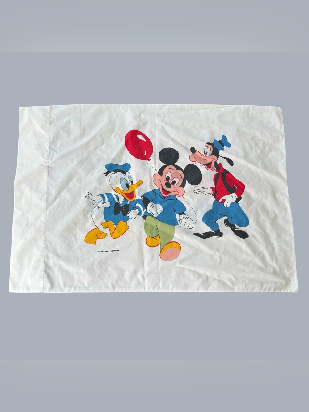 Vintage Wamsutta Disney Mickey Mouse Daffy Pluto Standard Pillow Case USA